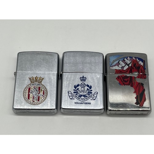 3 Zippo lighters to include 124 Lowland Field Squadron Royal Engineers ...
