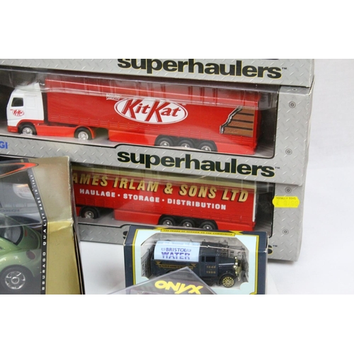 307 - 14 Boxed diecast models to include Corgi Superhaulers, Corgi Eddie Stobart, Burago etc, diecast vg, ... 