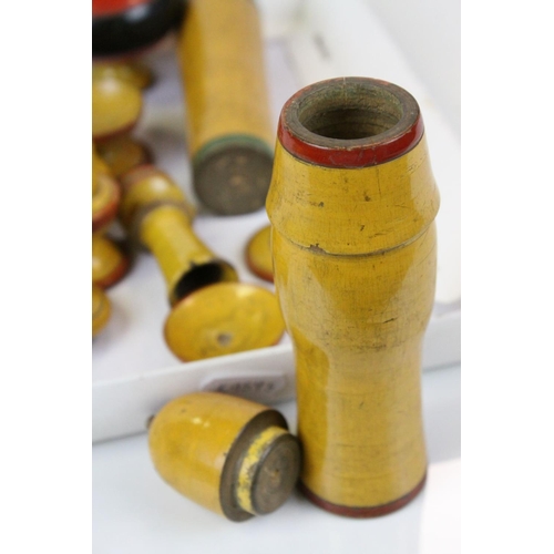 561 - Collection of Early 20th century Painted Turned Wooden Containers and other Small Items