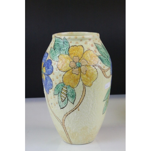 563 - 1920's / 30's Denby Moulded Relief Jug together with Kensington Vase and a Sylvac Jug