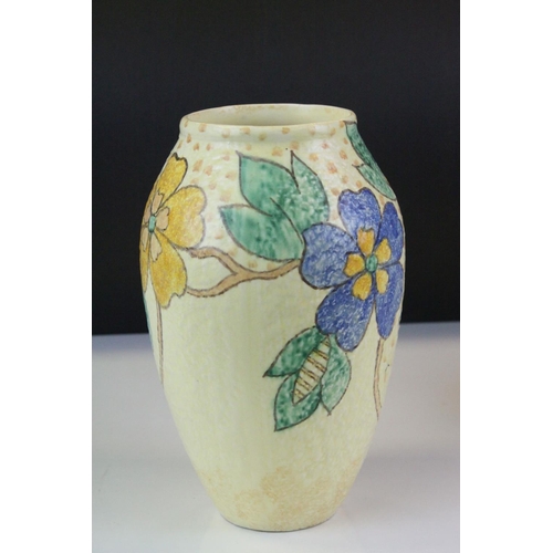 563 - 1920's / 30's Denby Moulded Relief Jug together with Kensington Vase and a Sylvac Jug