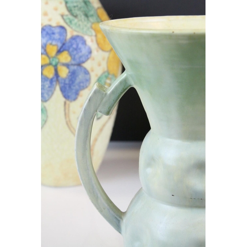 563 - 1920's / 30's Denby Moulded Relief Jug together with Kensington Vase and a Sylvac Jug