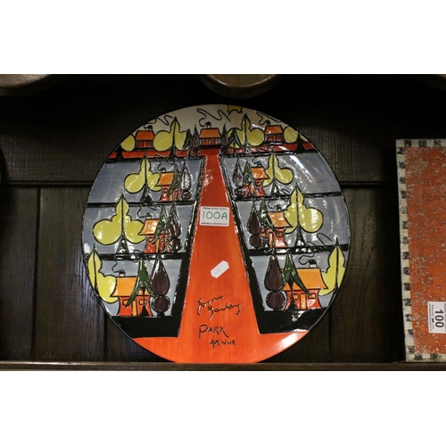 100A - Lorna Bailey ' Park Avenue ' Charger, limited edition no. 8/100, 34cms diameter