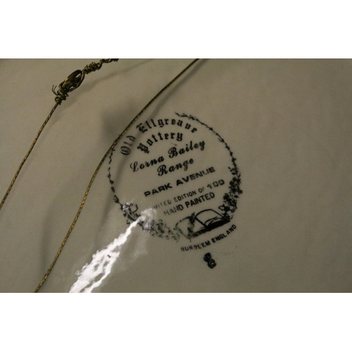 100A - Lorna Bailey ' Park Avenue ' Charger, limited edition no. 8/100, 34cms diameter