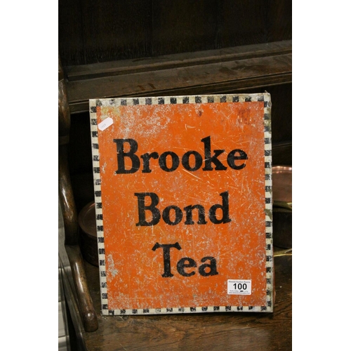 100 - Vintage ' Brooke Bond Tea ' Double Sided Advertising Sign, 35.5cms high