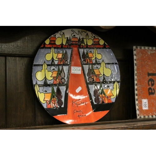 100A - Lorna Bailey ' Park Avenue ' Charger, limited edition no. 8/100, 34cms diameter
