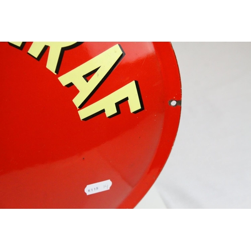 104 - Vintage Danish Oval Enamel Sign ' Post og Telegraf ', 53cms long