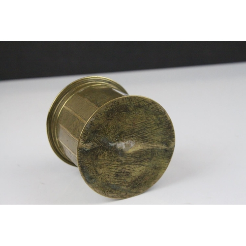 106 - 19th century Bronze Mortar with etched decoration