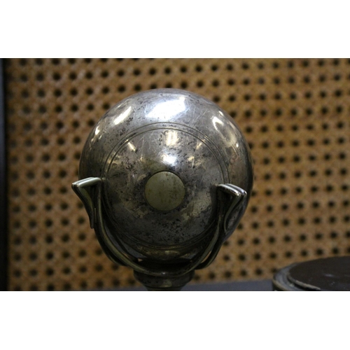 111 - Early 20th century Silver Plated ' Bowling ' Trophy in the form of a Bowling Ball on Plinth Base, 21... 