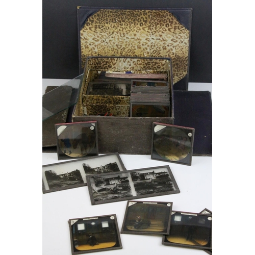 113 - Collection of Victorian Magic Lantern Glass Slides including Pictorial Slides of Johnny Gilpin, Alad... 