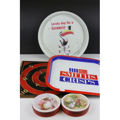 115 - Guinness & Co Enamel Pub Advertising Tray together with a Vintage Smiths Crisps Advertising Tray... 
