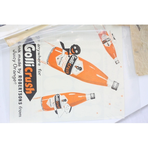 328 - Quantity of Robertson's Jam Golly Advertising Ephemera, Stickers, Paper Bags, Magazine Adverts plus ... 