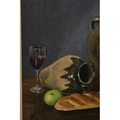 75 - Still Life Oil on Board, signed lower right, 59cms x 50cms, framed