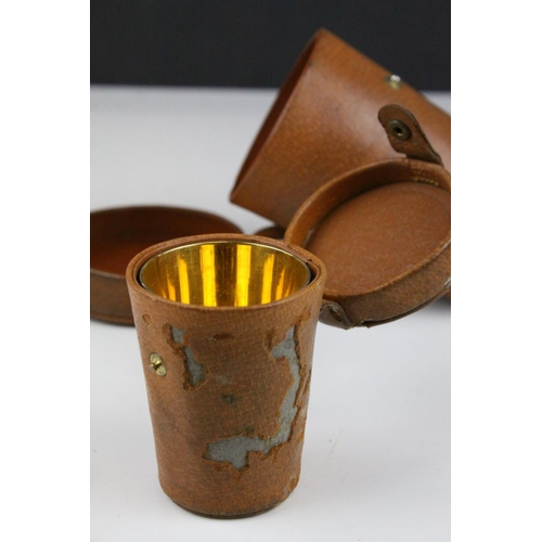 78 - Two Sets of Early 20th century  Stacking Stirrup Cups, Silver Plated with Gilt Interiors, Four Cups ... 