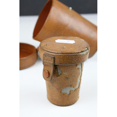 78 - Two Sets of Early 20th century  Stacking Stirrup Cups, Silver Plated with Gilt Interiors, Four Cups ... 