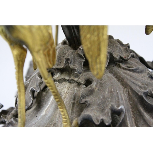 81 - Large French 19th century Five Branch Candelabra / Candelabrum, Cast Metal and Silver Plate, the sin... 