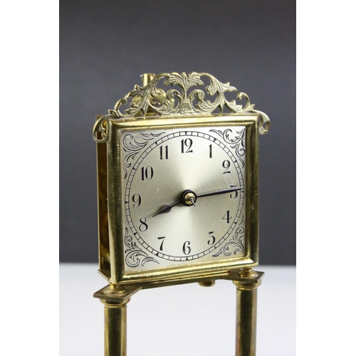 82 - Early 20th century Jahresuherenfabrik German Anniversary / Skeleton Clock, 400 day, with Glass Dome ... 