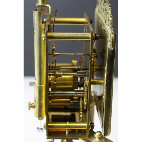 82 - Early 20th century Jahresuherenfabrik German Anniversary / Skeleton Clock, 400 day, with Glass Dome ... 