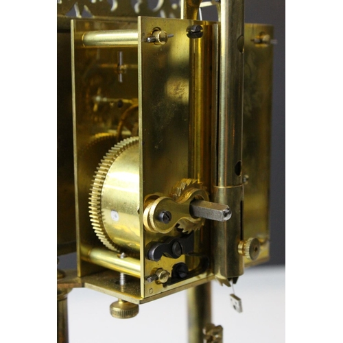 82 - Early 20th century Jahresuherenfabrik German Anniversary / Skeleton Clock, 400 day, with Glass Dome ... 