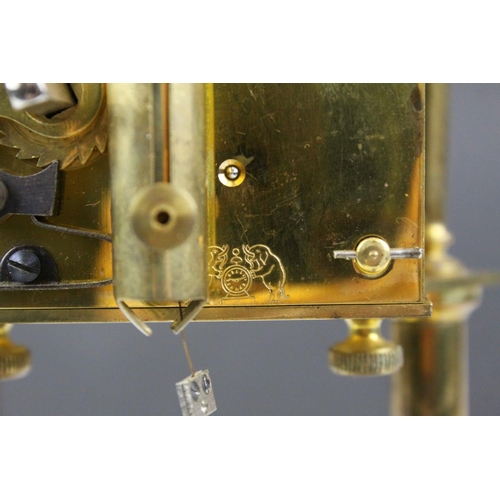 82 - Early 20th century Jahresuherenfabrik German Anniversary / Skeleton Clock, 400 day, with Glass Dome ... 