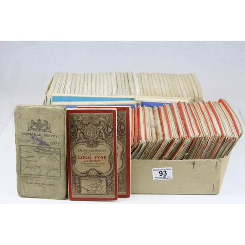 93 - Approximately 24 Folded Ordnance Survey ' New Popular Edition One-Inch Maps ' together with approxim... 
