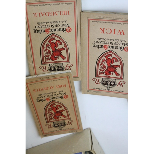 93 - Approximately 24 Folded Ordnance Survey ' New Popular Edition One-Inch Maps ' together with approxim... 