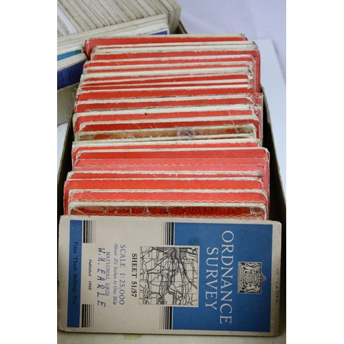 93 - Approximately 24 Folded Ordnance Survey ' New Popular Edition One-Inch Maps ' together with approxim... 