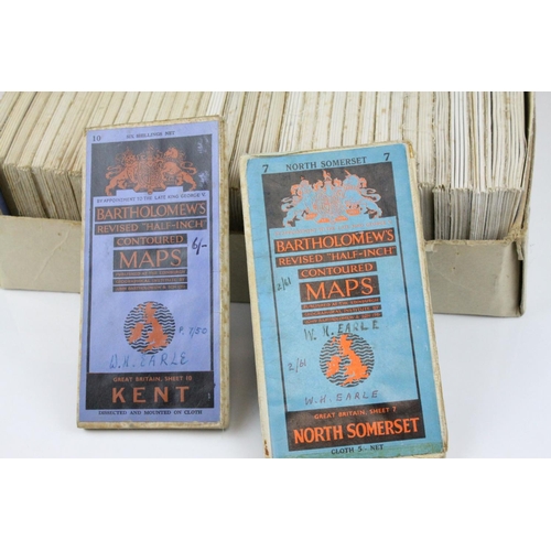 93 - Approximately 24 Folded Ordnance Survey ' New Popular Edition One-Inch Maps ' together with approxim... 