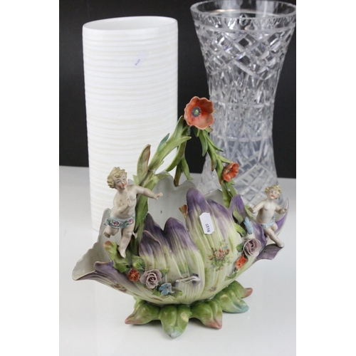 95 - Mixed Lot of Ceramics and Glassware including Belleek Cabinet Cup and Saucer, other Cabinet Cups and... 