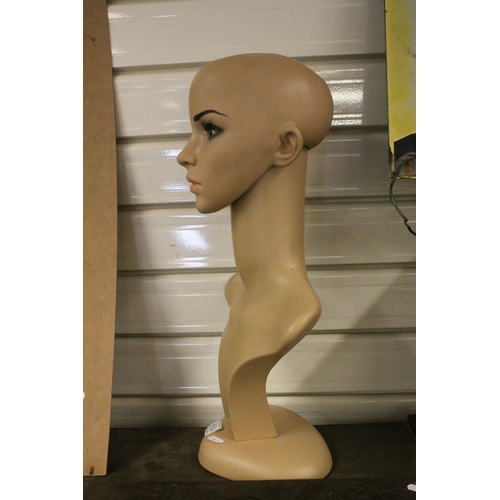 98A - Female Head and Shoulders Shop Display Mannequin, 52cms high