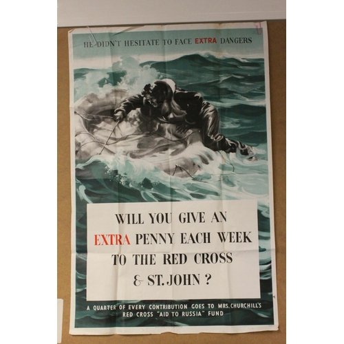 98 - Original World War II Advertising Poster - Mrs Churchill's Red Cross ' Aid to Russia Fund '  ' Will ... 