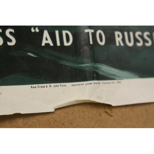 98 - Original World War II Advertising Poster - Mrs Churchill's Red Cross ' Aid to Russia Fund '  ' Will ... 