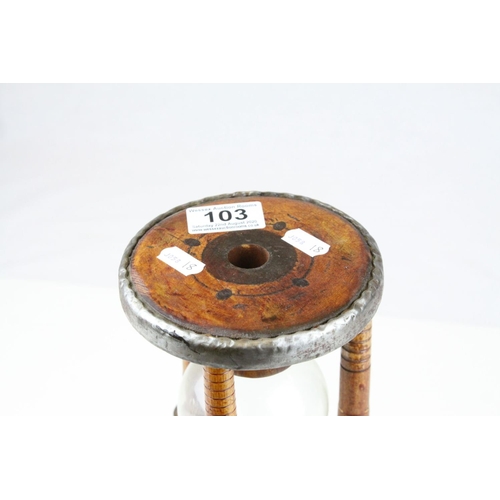 103 - Large Egg Timer made from a 19th century Wooden Mill Bobbin, h.31cms