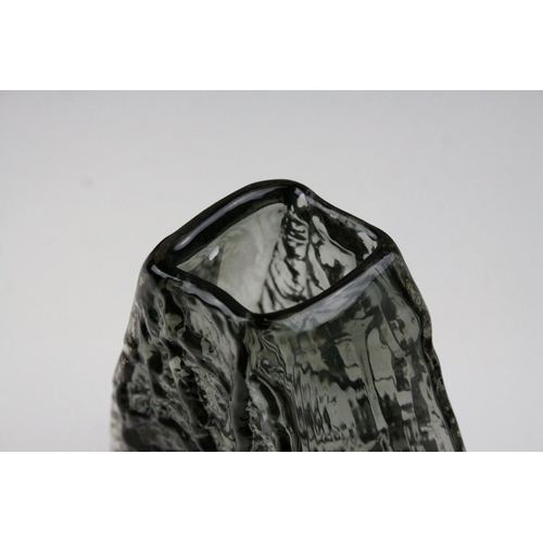 2 - Geoffrey Baxter for Whitefriars, a textured glass 'Pyramid' vase, of pewter colour, No.9674, h.18cm.