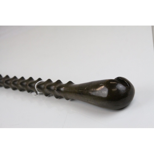 74 - An antique brussel sprout stem walking cane..