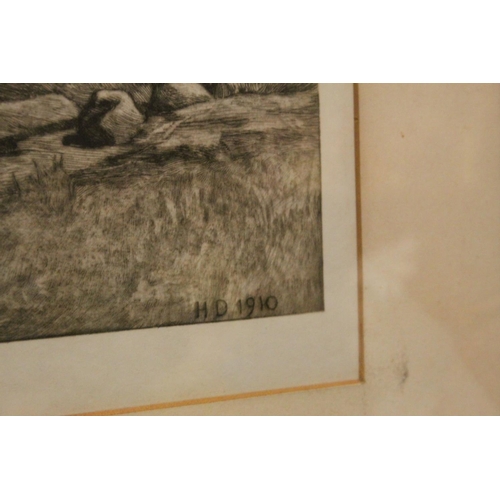 80 - Herbert Thomas Dicksee (British 1862-1942): 'Family of Lions', Etching signed in pencil to margin, a... 