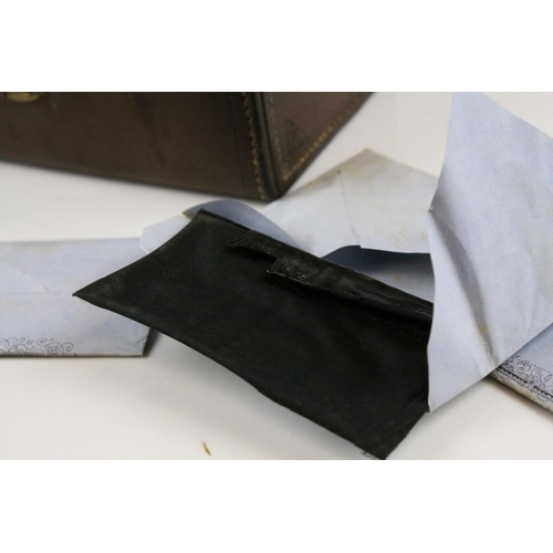 82 - Antique Leather Apothecary Case with Fitted Interior and key