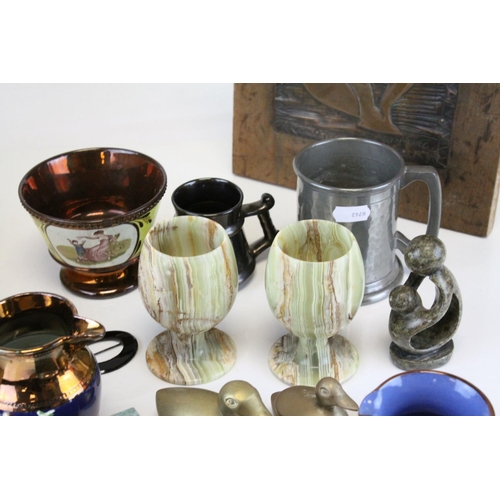 108 - Copper Relief Picture, signed and titled Fruit Still Life, 24cms x 16cms together with Four items of... 