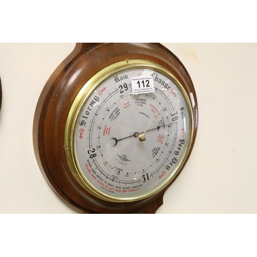 112 - A mahogany cased Shortland banjo barometer.