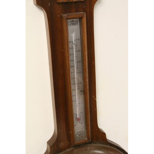 112 - A mahogany cased Shortland banjo barometer.