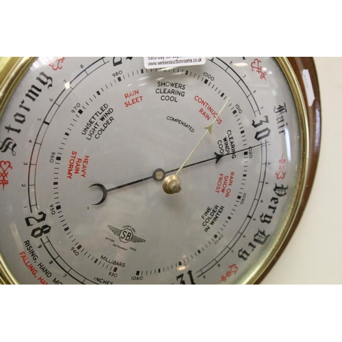 112 - A mahogany cased Shortland banjo barometer.