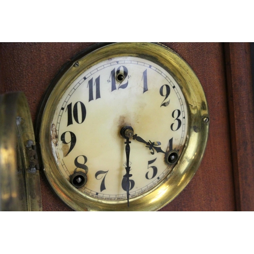 118 - Late 19th / Early 20th century American Art Nouveau Wooden Cased Mantle Clock by WM.L. Gilbert Clock... 