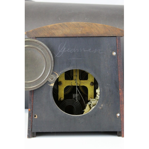 118 - Late 19th / Early 20th century American Art Nouveau Wooden Cased Mantle Clock by WM.L. Gilbert Clock... 