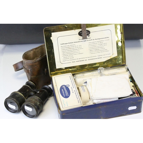119 - Early 20th century German First Aid Tin with Contents together with a Set of Early 20th century Fiel... 