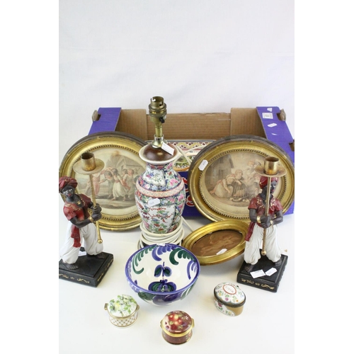 61 - Mixed Lot comprising Pair of Small Circular Prints after Hamilton of Children, Print of a Putto, Por... 