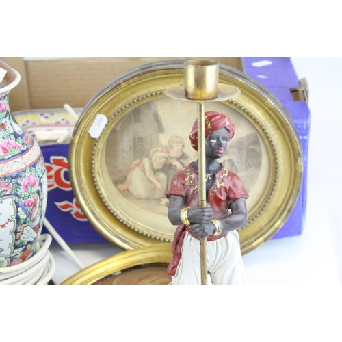 61 - Mixed Lot comprising Pair of Small Circular Prints after Hamilton of Children, Print of a Putto, Por... 