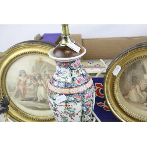 61 - Mixed Lot comprising Pair of Small Circular Prints after Hamilton of Children, Print of a Putto, Por... 