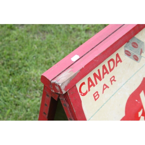 65 - Retro / Vintage Shop Display Advertising A Board, each side containing a Metal Sign ' Neilsons Canad... 