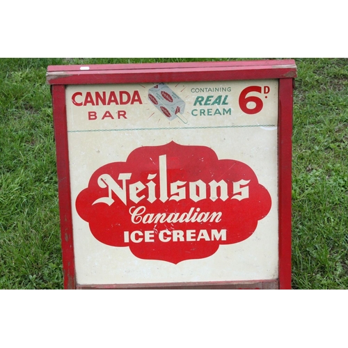 65 - Retro / Vintage Shop Display Advertising A Board, each side containing a Metal Sign ' Neilsons Canad... 