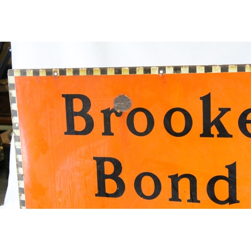 72 - Vintage Enamel Advertising Sign ' Brooke Bond Tea ' 77cms x 51cms